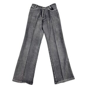 Vintage Stockton of Dallas Jeans Womens 12P Black Contrast Stitch Wide Leg‎ USA